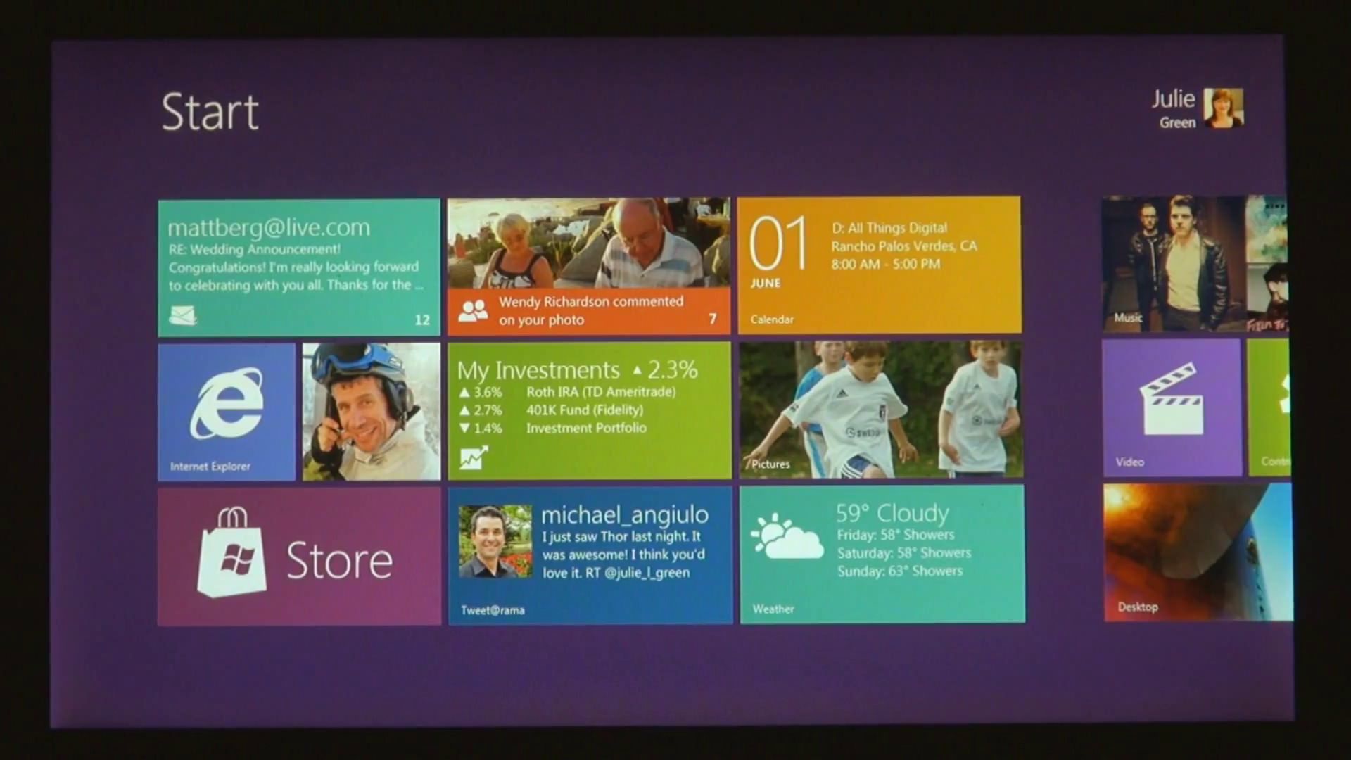 Windows 8 Homesceen